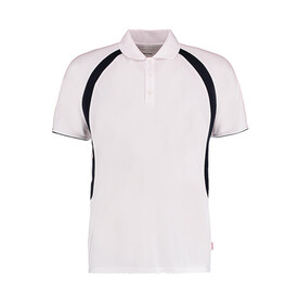 Kustom Kit Classic Fit Cooltex® Riviera Polo Shirt, White/Navy, M bedrucken, Art.-Nr. 550110524