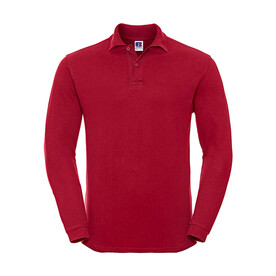 Russell Europe Long Sleeve Classic Cotton Polo, Classic Red, M bedrucken, Art.-Nr. 565004014