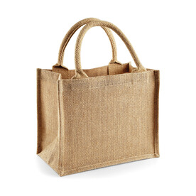 Westford Mill Jute Mini Gift Bag, Natural, One Size bedrucken, Art.-Nr. 612280080