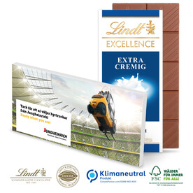 Schokoladentafel „Excellence“ von Lindt, Klimaneutral, FSC® bedrucken, Art.-Nr. 91272