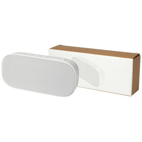 Stark 2.0 Bluetooth® Lautsprecher aus recyceltem Kunststoff, 5W, IPX5, weiss bedrucken, Art.-Nr. 12432001