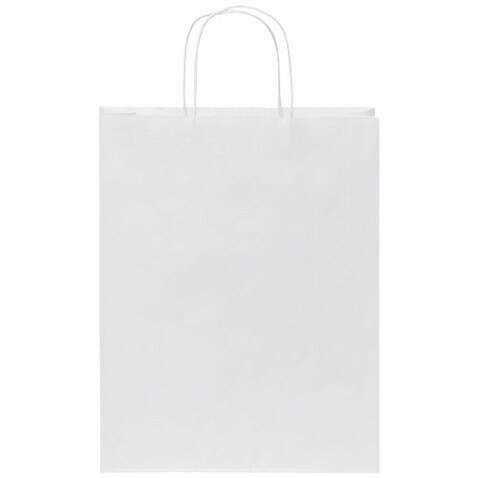 Kraftpapiertasche 80 g/m² mit gedrehten Griffen – 25 × 11 × 32 cm, weiss bedrucken, Art.-Nr. 1PQ00201 Kraftpapiertasche 80 g/m² mit gedrehten Griffen – 25 × 11 × 32 cm, weiss bedrucken, Art.-Nr. 1PQ00201