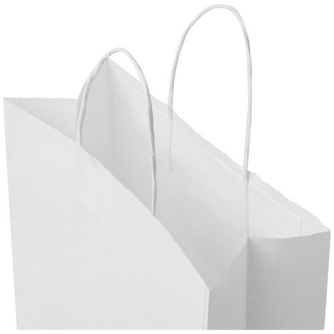 Kraftpapiertasche 80 g/m² mit gedrehten Griffen – 25 × 11 × 32 cm, weiss bedrucken, Art.-Nr. 1PQ00201 Kraftpapiertasche 80 g/m² mit gedrehten Griffen – 25 × 11 × 32 cm, weiss bedrucken, Art.-Nr. 1PQ00201