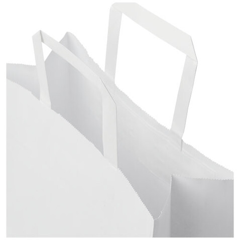 Kraftpapiertasche 80-90 g/m² mit flachen Griffen – 25 × 11 × 31 cm, weiss bedrucken, Art.-Nr. 1PQ00301 Kraftpapiertasche 80-90 g/m² mit flachen Griffen – 25 × 11 × 31 cm, weiss bedrucken, Art.-Nr. 1PQ00301