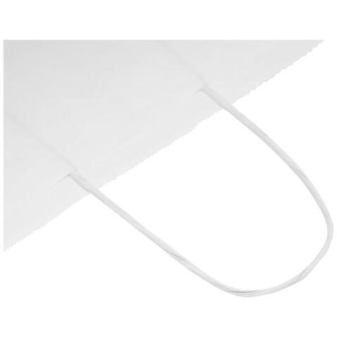 Kraftpapiertasche 80-90 g/m² mit gedrehten Griffen – 34 × 20 × 35 cm, weiss bedrucken, Art.-Nr. 1PQ00601 Kraftpapiertasche 80-90 g/m² mit gedrehten Griffen – 34 × 20 × 35 cm, weiss bedrucken, Art.-Nr. 1PQ00601