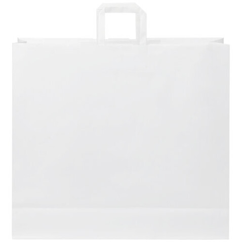 Kraftpapiertasche 90-100 g/m² mit flachen Griffen – 49,5 × 14 × 44 cm, weiss bedrucken, Art.-Nr. 1PQ00901 Kraftpapiertasche 90-100 g/m² mit flachen Griffen – 49,5 × 14 × 44 cm, weiss bedrucken, Art.-Nr. 1PQ00901