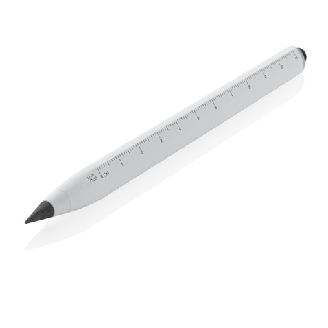 Eon Infinity Multitasking Stift aus RCS recycelt. Aluminium weiß bedrucken, Art.-Nr. P221.013 Eon Infinity Multitasking Stift aus RCS recycelt. Aluminium weiß bedrucken, Art.-Nr. P221.013