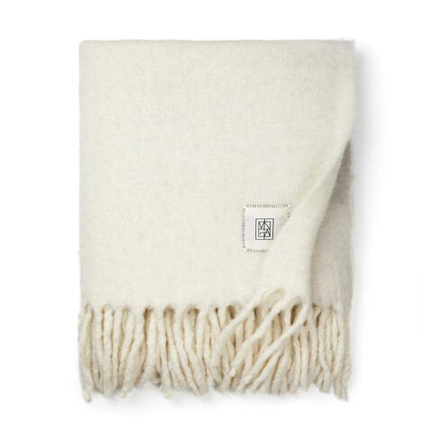 VINGA Saletto Decke aus Wollgemisch beige, beige bedrucken, Art.-Nr. V404033