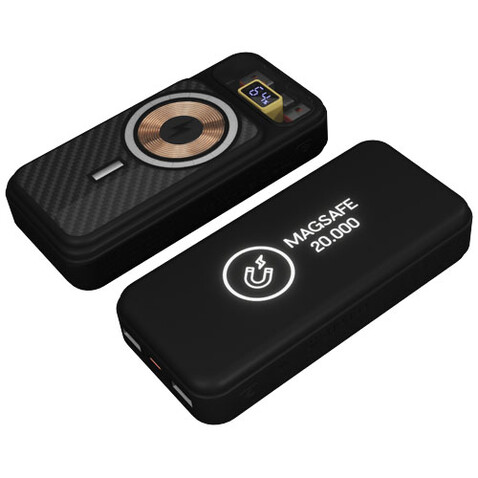SCX.design P50 magnetische Powerbank 20.000 mAh mit Leuchtlogo, schwarz bedrucken, Art.-Nr. 1PX12990 SCX.design P50 magnetische Powerbank 20.000 mAh mit Leuchtlogo, schwarz bedrucken, Art.-Nr. 1PX12990
