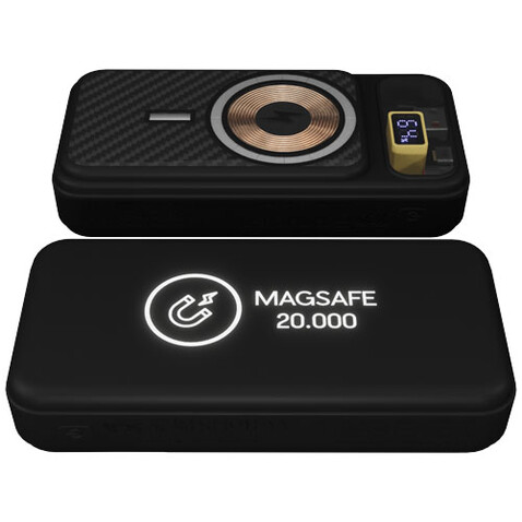 SCX.design P50 magnetische Powerbank 20.000 mAh mit Leuchtlogo, schwarz bedrucken, Art.-Nr. 1PX12990 SCX.design P50 magnetische Powerbank 20.000 mAh mit Leuchtlogo, schwarz bedrucken, Art.-Nr. 1PX12990