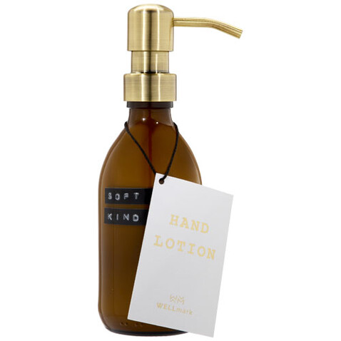Wellmark Soft Hands Handlotion-Spender, 250 ml, amber heather bedrucken, Art.-Nr. 12630911 Wellmark Soft Hands Handlotion-Spender, 250 ml, amber heather bedrucken, Art.-Nr. 12630911