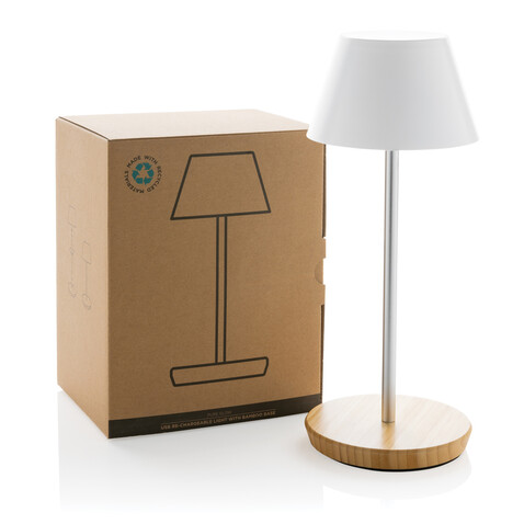 Pure Glow USB-Tischleuchte aus RCS recyceltem Kunststoff weiß bedrucken, Art.-Nr. P513.283 Pure Glow USB-Tischleuchte aus RCS recyceltem Kunststoff weiß bedrucken, Art.-Nr. P513.283