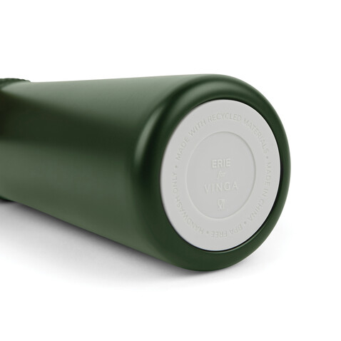 VINGA Erie 450ml Vakuumflasche aus RCS recyceltem Stahl grün bedrucken, Art.-Nr. V430017