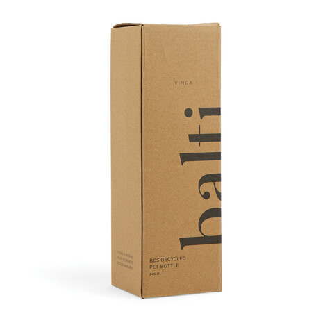 VINGA Balti 600ml Flasche aus RCS recyceltem PET schwarz bedrucken, Art.-Nr. V433001 VINGA Balti 600ml Flasche aus RCS recyceltem PET schwarz bedrucken, Art.-Nr. V433001