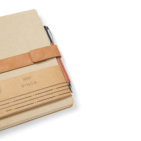 VINGA Bosler Notizbuch aus RCS recyceltem Papier beige bedrucken, Art.-Nr. V773309 VINGA Bosler Notizbuch aus RCS recyceltem Papier beige bedrucken, Art.-Nr. V773309
