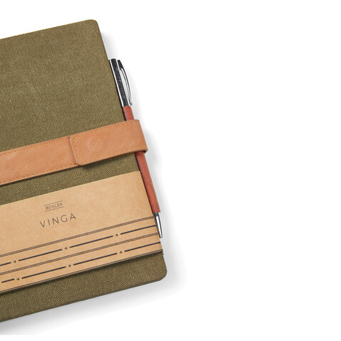 VINGA Bosler Notizbuch aus RCS recyceltem Papier grün bedrucken, Art.-Nr. V773307