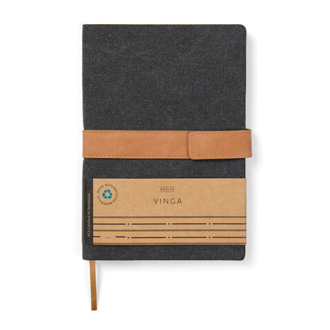 VINGA Bosler Notizbuch aus RCS recyceltem Papier schwarz bedrucken, Art.-Nr. V773301 VINGA Bosler Notizbuch aus RCS recyceltem Papier schwarz bedrucken, Art.-Nr. V773301