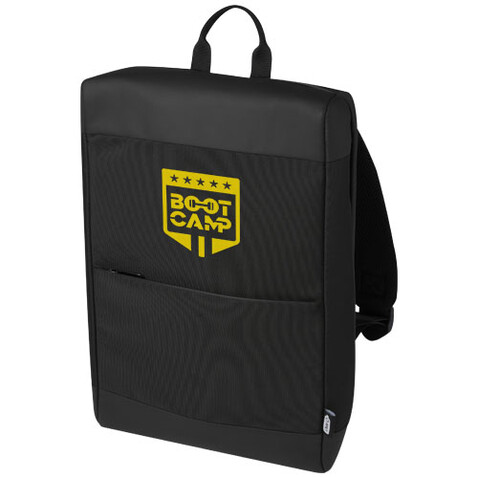 Rise Laptop-Rucksack GRS Recycelt 15,6", schwarz bedrucken, Art.-Nr. 12069790