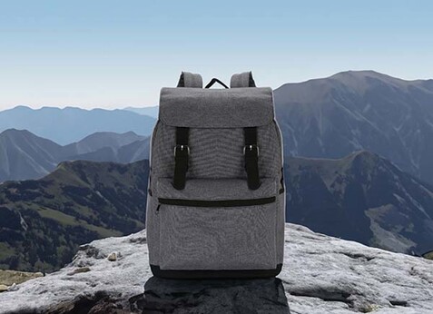 Laptop Rucksack mit magnetischen Schnallenverschlüssen grau bedrucken, Art.-Nr. P706.142 Laptop Rucksack mit magnetischen Schnallenverschlüssen grau bedrucken, Art.-Nr. P706.142