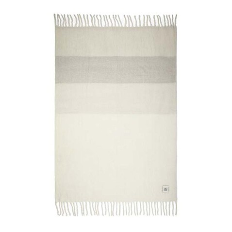 VINGA Saletto Decke aus Wollgemisch beige, beige bedrucken, Art.-Nr. V404033