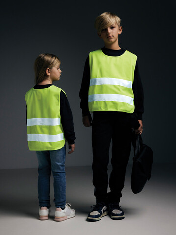 Sicherheitsweste aus GRS recyceltem PET 3-6 Jahre gelb bedrucken, Art.-Nr. P239.756 Sicherheitsweste aus GRS recyceltem PET 3-6 Jahre gelb bedrucken, Art.-Nr. P239.756