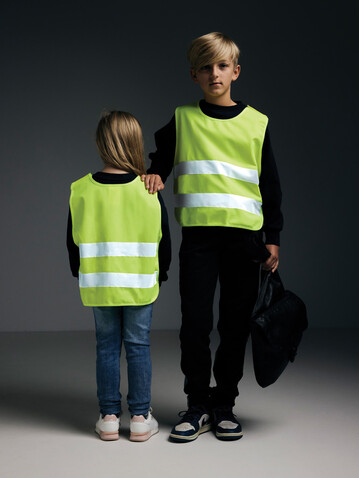 Sicherheitsweste aus GRS recyceltem PET 3-6 Jahre gelb bedrucken, Art.-Nr. P239.756 Sicherheitsweste aus GRS recyceltem PET 3-6 Jahre gelb bedrucken, Art.-Nr. P239.756
