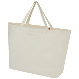 Cannes 200 g/m² Shopper Tragetasche aus recyceltem Material 10L, natur bedrucken, Art.-Nr. 12069606
