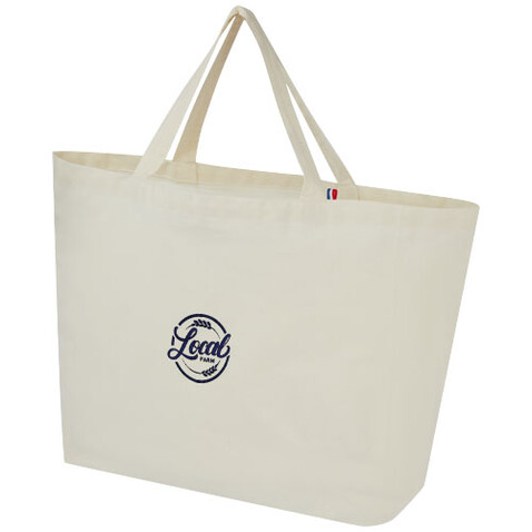 Cannes 200 g/m² Shopper Tragetasche aus recyceltem Material 10L, natur bedrucken, Art.-Nr. 12069606