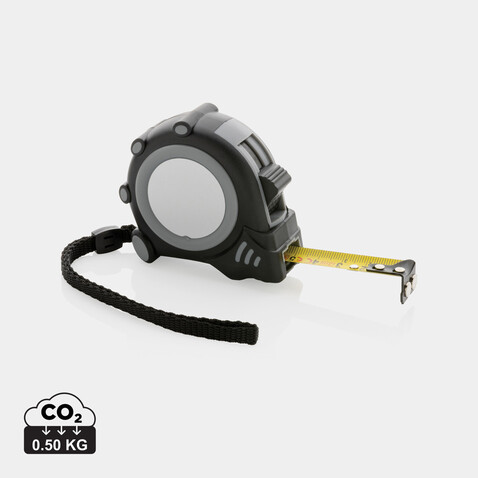 Grip 3m/16mm Maßband aus RCS recyceltem Kunststoff grau, schwarz bedrucken, Art.-Nr. P112.141 Grip 3m/16mm Maßband aus RCS recyceltem Kunststoff grau, schwarz bedrucken, Art.-Nr. P112.141