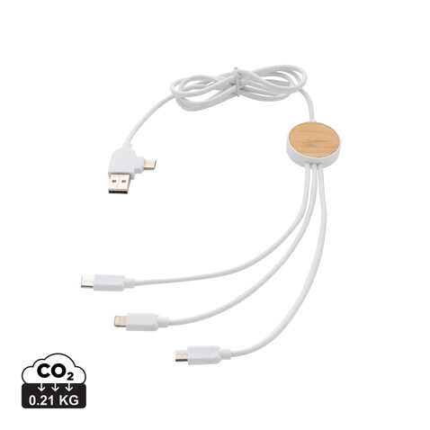 Ontario 6-in-1 Kabel aus RCS recyceltem Kunststoff weiß bedrucken, Art.-Nr. P302.463 Ontario 6-in-1 Kabel aus RCS recyceltem Kunststoff weiß bedrucken, Art.-Nr. P302.463