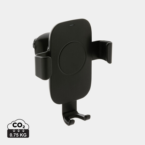10W Wireless Charging Autohalter aus RCS Plastik schwarz bedrucken, Art.-Nr. P302.561 10W Wireless Charging Autohalter aus RCS Plastik schwarz bedrucken, Art.-Nr. P302.561