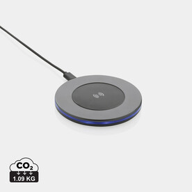 Terra 10W Wireless Charger aus RCS recyceltem Aluminium grau bedrucken, Art.-Nr. P308.672