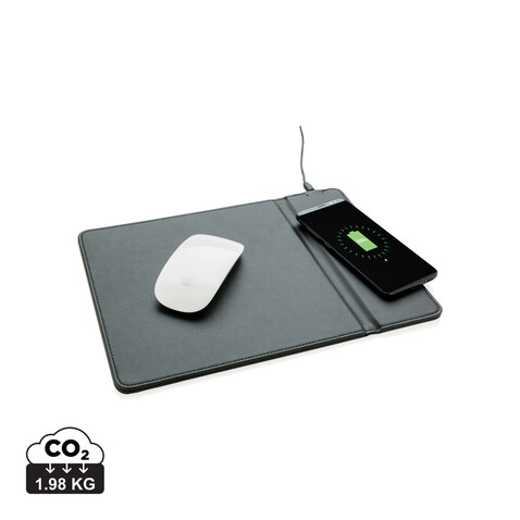 Mousepad mit Wireless-5W-Charging Funktion schwarz bedrucken, Art.-Nr. P308.941