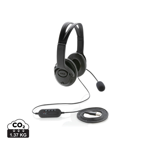 Over-Ear Headset mit Kabel schwarz bedrucken, Art.-Nr. P329.151 Over-Ear Headset mit Kabel schwarz bedrucken, Art.-Nr. P329.151