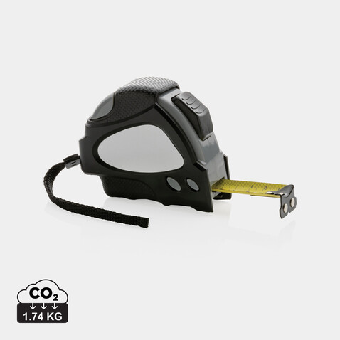 Auto-Stop-Maßband aus recyceltem Kunststoff, 8m/25mm schwarz bedrucken, Art.-Nr. P112.181 Auto-Stop-Maßband aus recyceltem Kunststoff, 8m/25mm schwarz bedrucken, Art.-Nr. P112.181