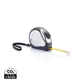5m/19mm Verchromtes Auto Stopp Maßband schwarz bedrucken, Art.-Nr. P113.401