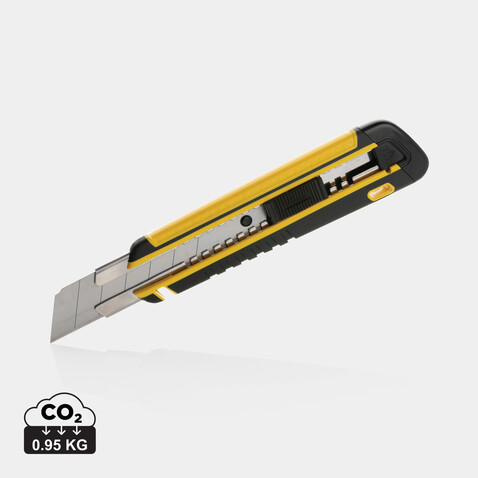 Nachfüllbares RCS Abbrechmesser mit Soft-Grip gelb bedrucken, Art.-Nr. P215.176 Nachfüllbares RCS Abbrechmesser mit Soft-Grip gelb bedrucken, Art.-Nr. P215.176