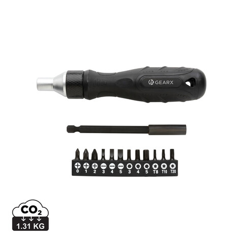 Gear X Ratschen-Schraubendreher schwarz bedrucken, Art.-Nr. P221.501