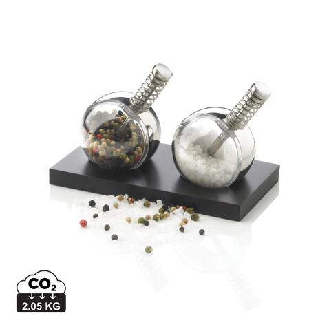 Planet Salz &amp; Pfeffer Set schwarz bedrucken, Art.-Nr. P262.340