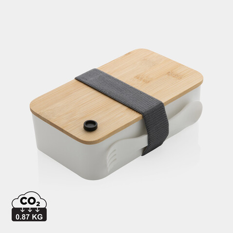 RCS RPP Lunchbox mit Bambusdeckel weiß bedrucken, Art.-Nr. P269.103 RCS RPP Lunchbox mit Bambusdeckel weiß bedrucken, Art.-Nr. P269.103