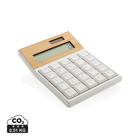 Utah Taschenrecher aus RCS rKunststoff &amp; Bambus braun bedrucken, Art.-Nr. P279.519