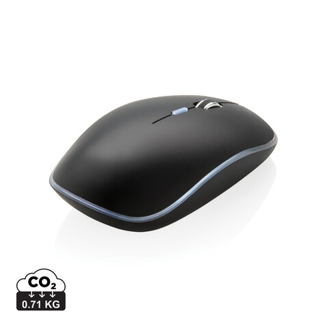 Light-Up Logo kabellose Maus schwarz bedrucken, Art.-Nr. P300.321 Light-Up Logo kabellose Maus schwarz bedrucken, Art.-Nr. P300.321