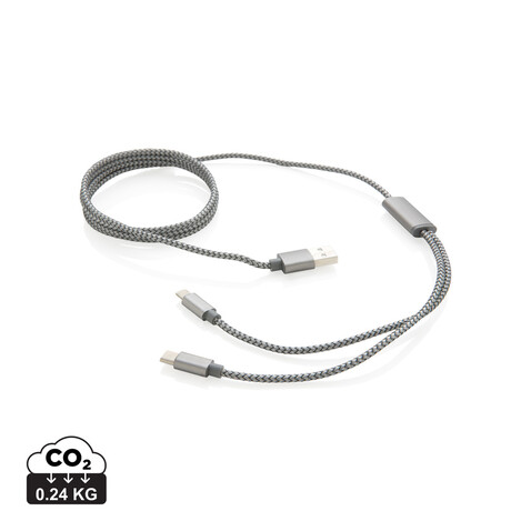 3-in-1 umwobenes Kabel grau bedrucken, Art.-Nr. P302.232