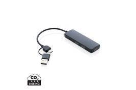 RCS recycelter USB-Hub mit Dual-Input bedrucken, Art.-Nr. P308.26