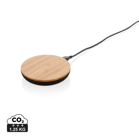 Bamboo X 5W Wireless Charger braun bedrucken, Art.-Nr. P308.279