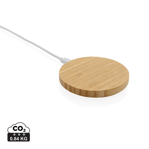 15W Bambus Wireless Charger braun bedrucken, Art.-Nr. P308.389 15W Bambus Wireless Charger braun bedrucken, Art.-Nr. P308.389