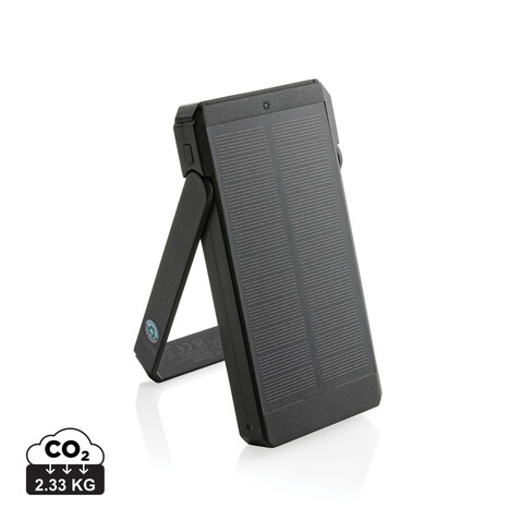 Skywave 10000mAh Solarpowerbank aus RCS recycelt. Kunststoff schwarz bedrucken, Art.-Nr. P322.341 Skywave 10000mAh Solarpowerbank aus RCS recycelt. Kunststoff schwarz bedrucken, Art.-Nr. P322.341
