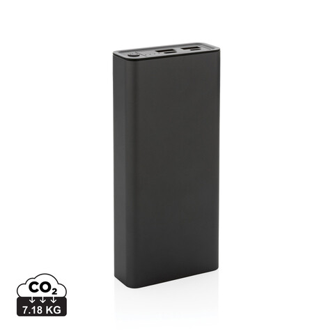 Terra 20.000mAh 20W Powerbank aus RCS recyceltem Aluminium grau bedrucken, Art.-Nr. P322.632