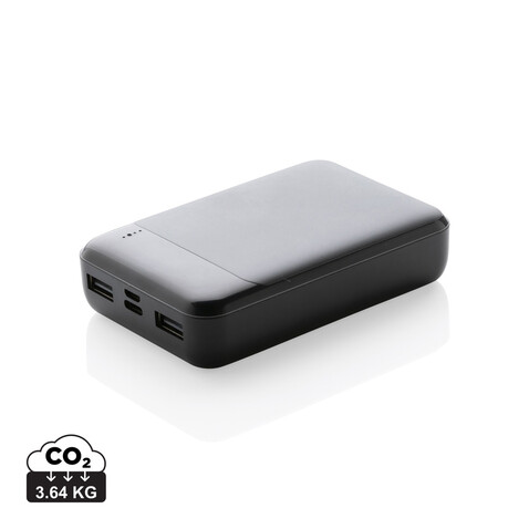 10.000 mAh Powerbank aus RCS Standard recyceltem Kunststoff schwarz bedrucken, Art.-Nr. P322.661 10.000 mAh Powerbank aus RCS Standard recyceltem Kunststoff schwarz bedrucken, Art.-Nr. P322.661