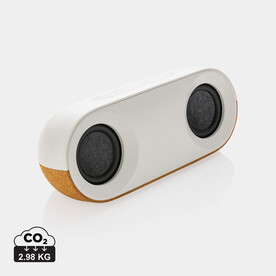 Oregon 10W Lautsprecher aus RCS recyc. Kunststoff und Kork braun bedrucken, Art.-Nr. P329.619